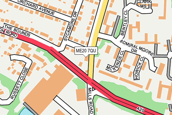 ME20 7QU map - OS OpenMap – Local (Ordnance Survey) ME20 7QU map - OS OpenMap – Local (Ordnance Survey)