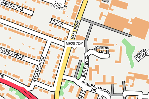 ME20 7QY map - OS OpenMap – Local (Ordnance Survey) ME20 7QY map - OS OpenMap – Local (Ordnance Survey)