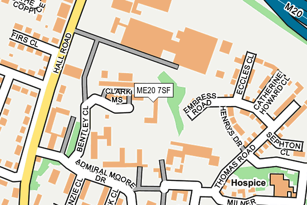 ME20 7SF map - OS OpenMap – Local (Ordnance Survey) ME20 7SF map - OS OpenMap – Local (Ordnance Survey)
