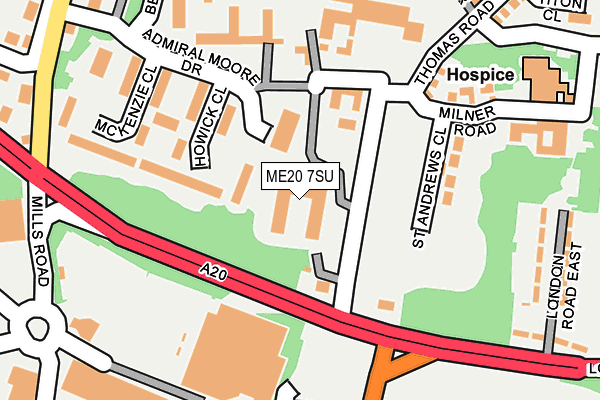 ME20 7SU map - OS OpenMap – Local (Ordnance Survey)
