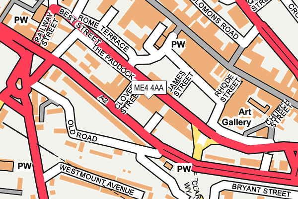 ME4 4AA map - OS OpenMap – Local (Ordnance Survey) ME4 4AA map - OS OpenMap – Local (Ordnance Survey)