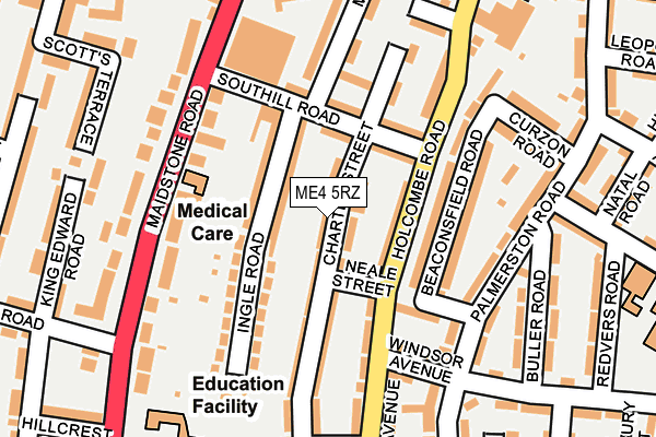 ME4 5RZ map - OS OpenMap – Local (Ordnance Survey) ME4 5RZ map - OS OpenMap – Local (Ordnance Survey)