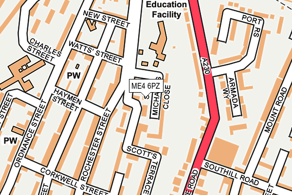 ME4 6PZ map - OS OpenMap – Local (Ordnance Survey) ME4 6PZ map - OS OpenMap – Local (Ordnance Survey)