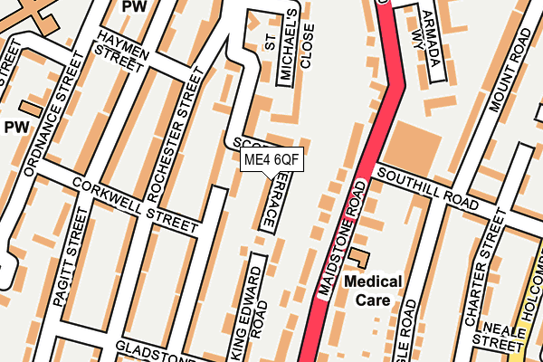 ME4 6QF map - OS OpenMap – Local (Ordnance Survey) ME4 6QF map - OS OpenMap – Local (Ordnance Survey)