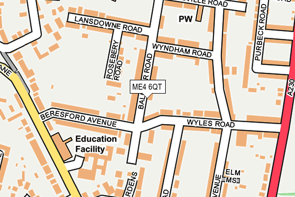 ME4 6QT map - OS OpenMap – Local (Ordnance Survey) ME4 6QT map - OS OpenMap – Local (Ordnance Survey)