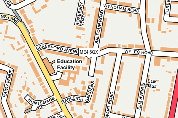 ME4 6QX map - OS OpenMap – Local (Ordnance Survey) ME4 6QX map - OS OpenMap – Local (Ordnance Survey)