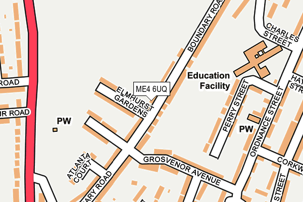 ME4 6UQ map - OS OpenMap – Local (Ordnance Survey) ME4 6UQ map - OS OpenMap – Local (Ordnance Survey)