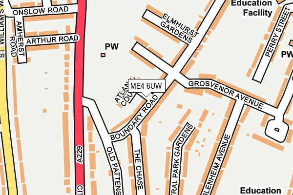 ME4 6UW map - OS OpenMap – Local (Ordnance Survey) ME4 6UW map - OS OpenMap – Local (Ordnance Survey)