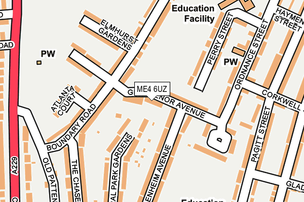 ME4 6UZ map - OS OpenMap – Local (Ordnance Survey) ME4 6UZ map - OS OpenMap – Local (Ordnance Survey)