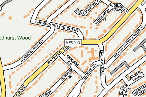 ME5 0JQ map - OS OpenMap – Local (Ordnance Survey) ME5 0JQ map - OS OpenMap – Local (Ordnance Survey)
