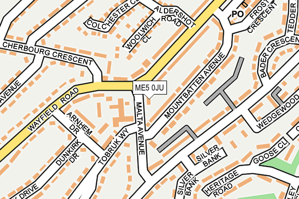 ME5 0JU map - OS OpenMap – Local (Ordnance Survey) ME5 0JU map - OS OpenMap – Local (Ordnance Survey)