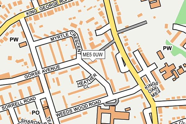 ME5 0UW map - OS OpenMap – Local (Ordnance Survey) ME5 0UW map - OS OpenMap – Local (Ordnance Survey)