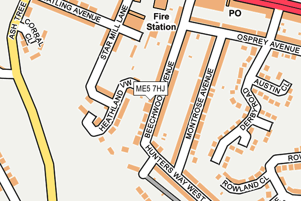 ME5 7HJ map - OS OpenMap – Local (Ordnance Survey) ME5 7HJ map - OS OpenMap – Local (Ordnance Survey)