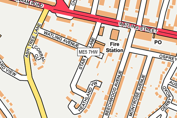 ME5 7HW map - OS OpenMap – Local (Ordnance Survey) ME5 7HW map - OS OpenMap – Local (Ordnance Survey)