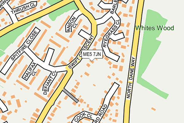 ME5 7JN map - OS OpenMap – Local (Ordnance Survey) ME5 7JN map - OS OpenMap – Local (Ordnance Survey)