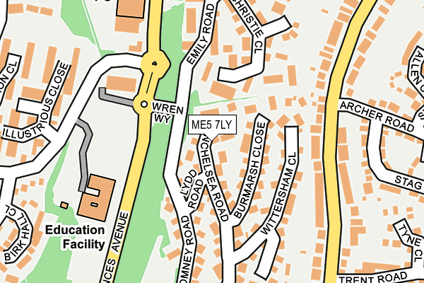 ME5 7LY map - OS OpenMap – Local (Ordnance Survey) ME5 7LY map - OS OpenMap – Local (Ordnance Survey)