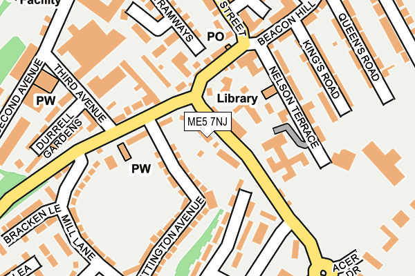 ME5 7NJ map - OS OpenMap – Local (Ordnance Survey) ME5 7NJ map - OS OpenMap – Local (Ordnance Survey)