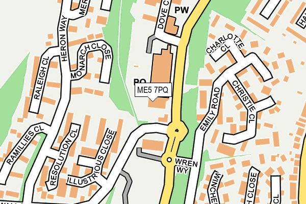 ME5 7PQ map - OS OpenMap – Local (Ordnance Survey) ME5 7PQ map - OS OpenMap – Local (Ordnance Survey)