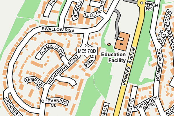 ME5 7QD map - OS OpenMap – Local (Ordnance Survey) ME5 7QD map - OS OpenMap – Local (Ordnance Survey)