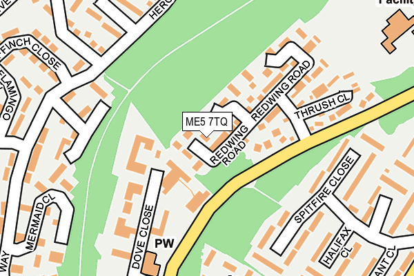 ME5 7TQ map - OS OpenMap – Local (Ordnance Survey) ME5 7TQ map - OS OpenMap – Local (Ordnance Survey)