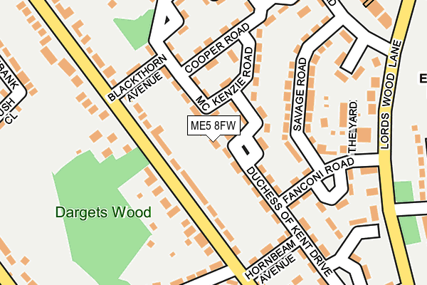 ME5 8FW map - OS OpenMap – Local (Ordnance Survey)