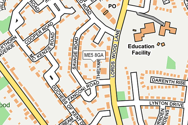 ME5 8GA map - OS OpenMap – Local (Ordnance Survey) ME5 8GA map - OS OpenMap – Local (Ordnance Survey)