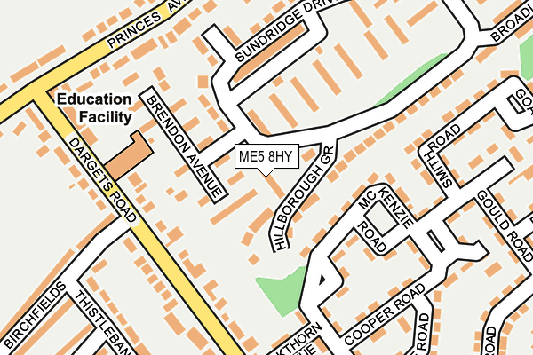 ME5 8HY map - OS OpenMap – Local (Ordnance Survey) ME5 8HY map - OS OpenMap – Local (Ordnance Survey)