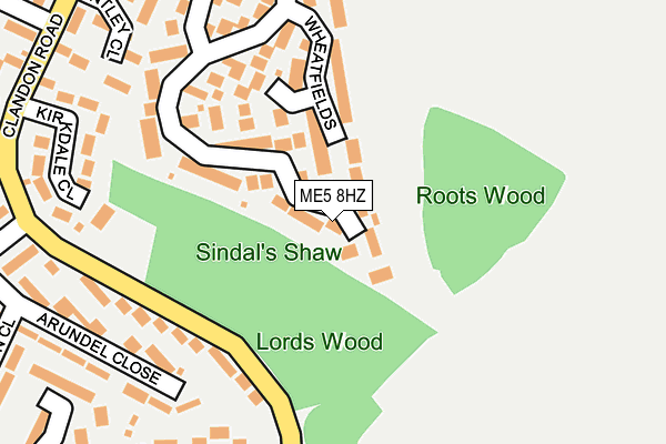ME5 8HZ map - OS OpenMap – Local (Ordnance Survey)