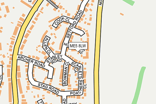 ME5 8LW map - OS OpenMap – Local (Ordnance Survey) ME5 8LW map - OS OpenMap – Local (Ordnance Survey)