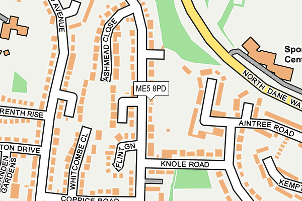 ME5 8PD map - OS OpenMap – Local (Ordnance Survey)