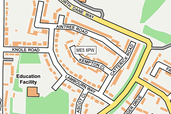 ME5 8PW map - OS OpenMap – Local (Ordnance Survey) ME5 8PW map - OS OpenMap – Local (Ordnance Survey)