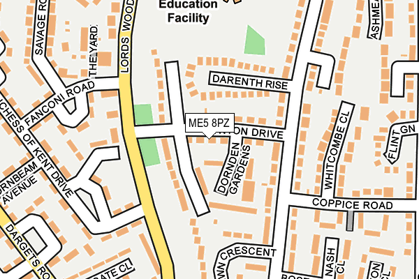 ME5 8PZ map - OS OpenMap – Local (Ordnance Survey) ME5 8PZ map - OS OpenMap – Local (Ordnance Survey)