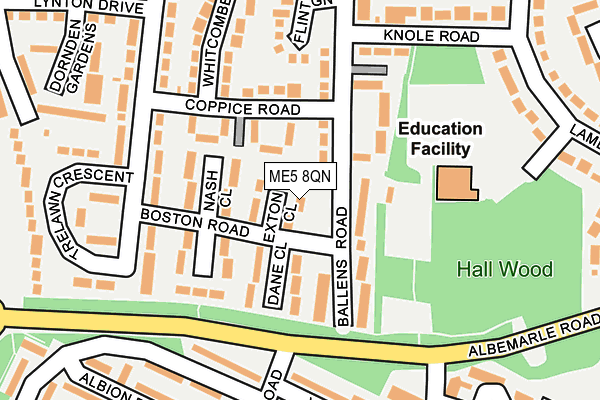 ME5 8QN map - OS OpenMap – Local (Ordnance Survey) ME5 8QN map - OS OpenMap – Local (Ordnance Survey)