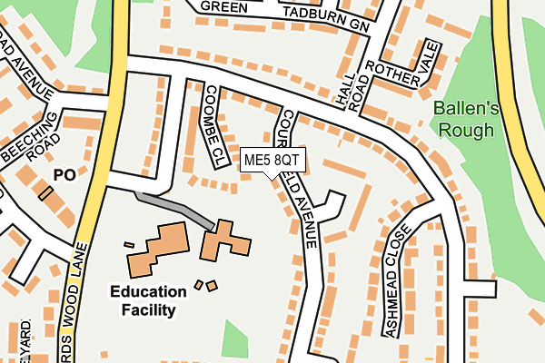 ME5 8QT map - OS OpenMap – Local (Ordnance Survey)