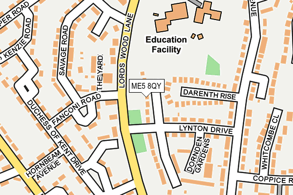 ME5 8QY map - OS OpenMap – Local (Ordnance Survey)