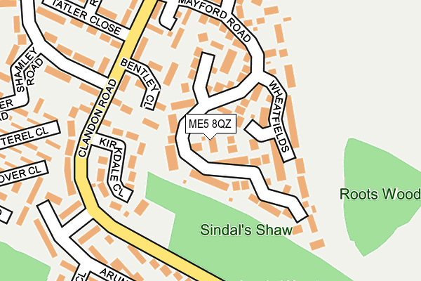 ME5 8QZ map - OS OpenMap – Local (Ordnance Survey) ME5 8QZ map - OS OpenMap – Local (Ordnance Survey)