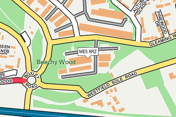 ME5 8RZ map - OS OpenMap – Local (Ordnance Survey) ME5 8RZ map - OS OpenMap – Local (Ordnance Survey)