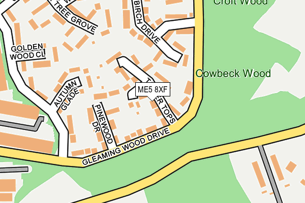 ME5 8XF map - OS OpenMap – Local (Ordnance Survey)