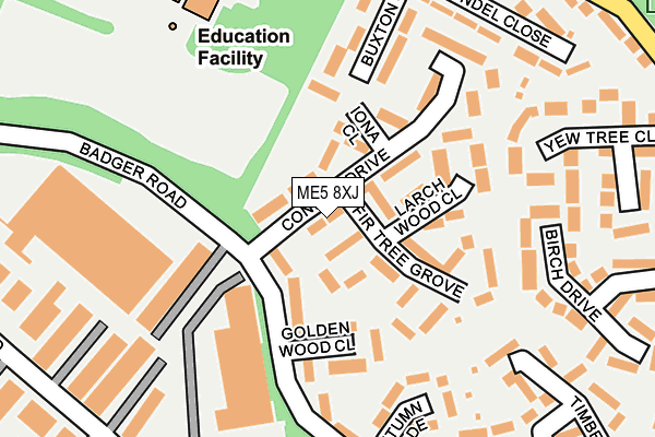 ME5 8XJ map - OS OpenMap – Local (Ordnance Survey) ME5 8XJ map - OS OpenMap – Local (Ordnance Survey)