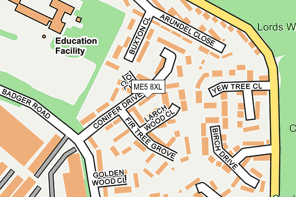 ME5 8XL map - OS OpenMap – Local (Ordnance Survey)