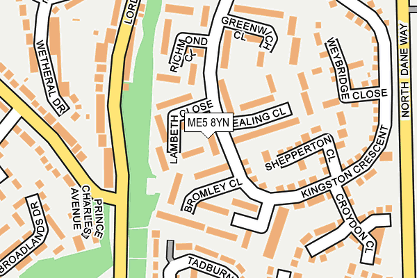 ME5 8YN map - OS OpenMap – Local (Ordnance Survey) ME5 8YN map - OS OpenMap – Local (Ordnance Survey)
