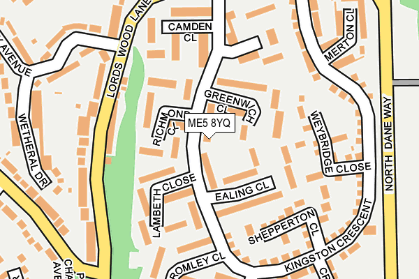 ME5 8YQ map - OS OpenMap – Local (Ordnance Survey)