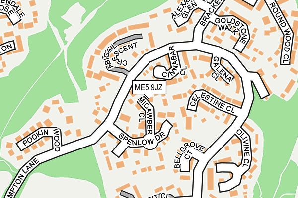 ME5 9JZ map - OS OpenMap – Local (Ordnance Survey) ME5 9JZ map - OS OpenMap – Local (Ordnance Survey)