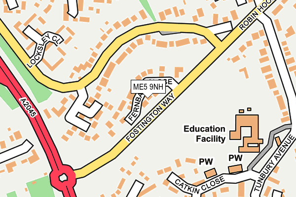 ME5 9NH map - OS OpenMap – Local (Ordnance Survey) ME5 9NH map - OS OpenMap – Local (Ordnance Survey)