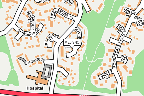 ME5 9NQ map - OS OpenMap – Local (Ordnance Survey) ME5 9NQ map - OS OpenMap – Local (Ordnance Survey)