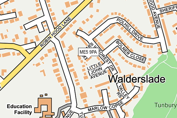 ME5 9PA map - OS OpenMap – Local (Ordnance Survey)