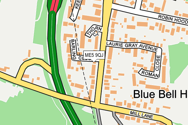 ME5 9QJ map - OS OpenMap – Local (Ordnance Survey) ME5 9QJ map - OS OpenMap – Local (Ordnance Survey)