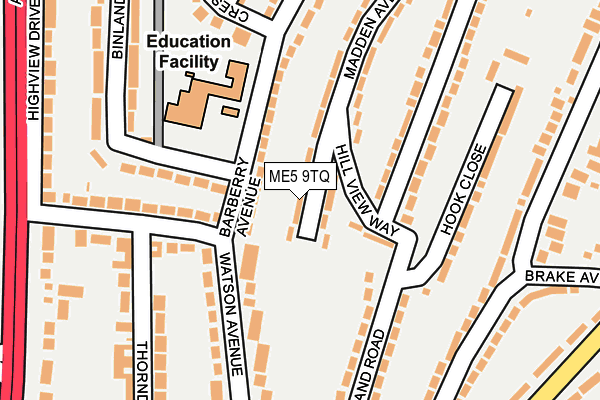 ME5 9TQ map - OS OpenMap – Local (Ordnance Survey)
