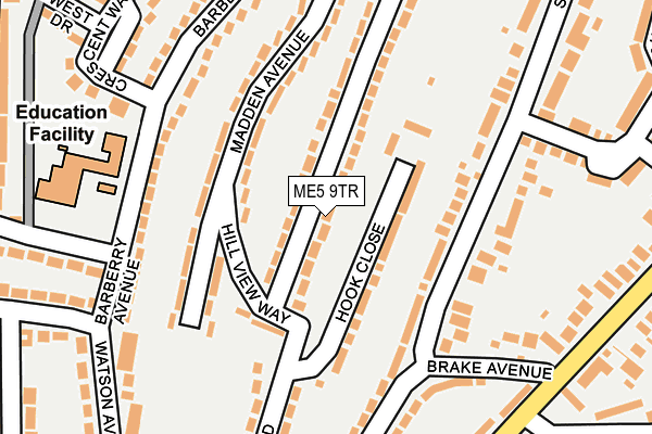 ME5 9TR map - OS OpenMap – Local (Ordnance Survey) ME5 9TR map - OS OpenMap – Local (Ordnance Survey)