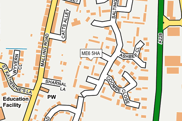 ME6 5HA map - OS OpenMap – Local (Ordnance Survey) ME6 5HA map - OS OpenMap – Local (Ordnance Survey)
